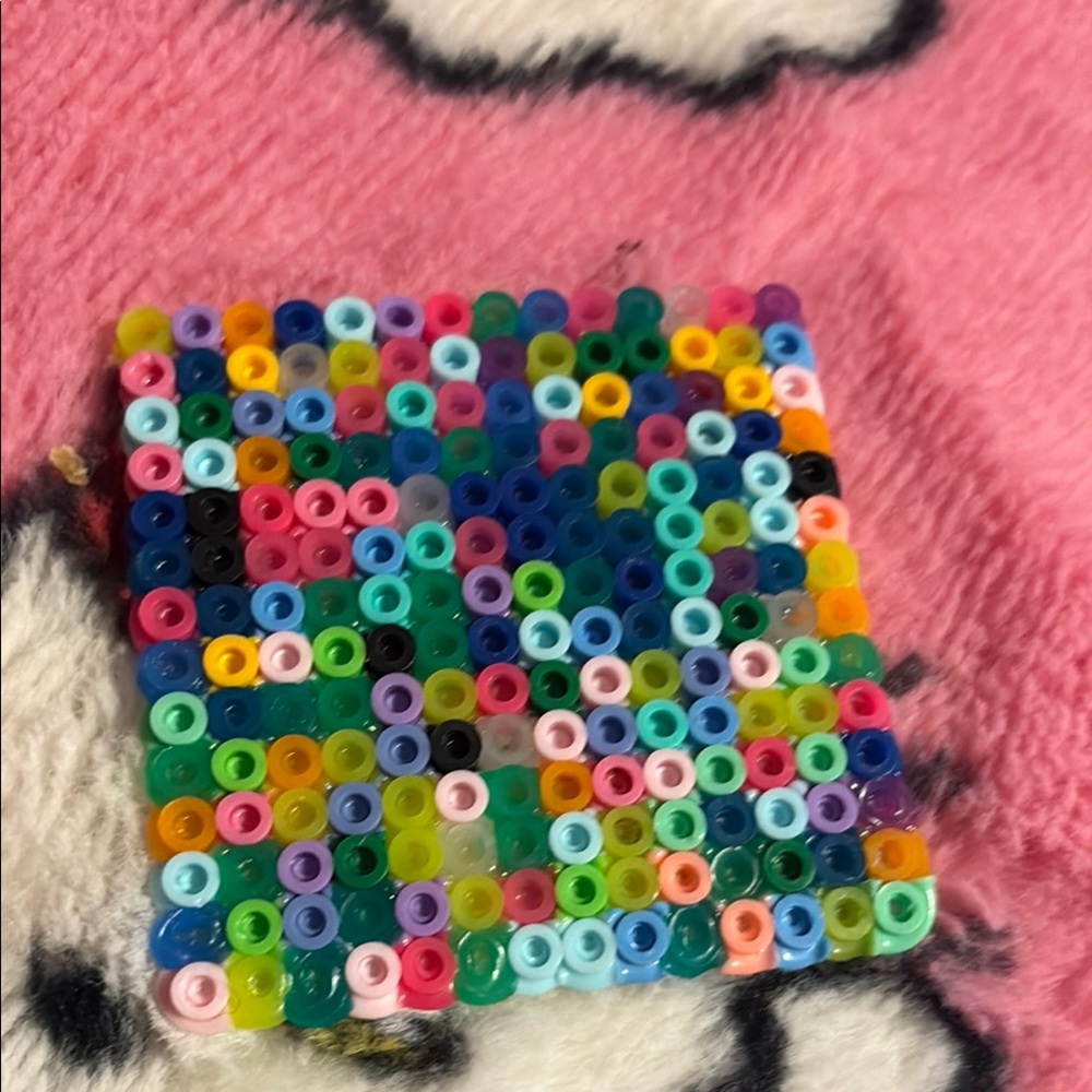 Colorful Bead Art Coaster for Kids